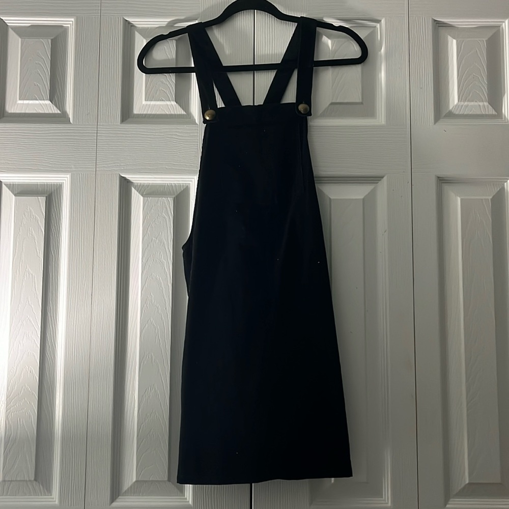 Black overalls dress